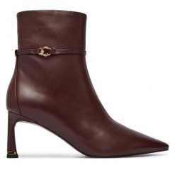 Botki Coccinelle. Czerwone botki damskie Coccinelle, bez wzorów, bez obcasa, na słupku, bez zapięcia. Za 1,299.00 zł.
