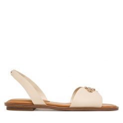 Sandały Aldo. Białe sandały damskie Aldo, bez wzorów, bez obcasa, na płaskiej podeszwie, bez zapięcia. Za 229.99 zł.