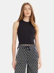 Guess Top V3GP19 K8RT2 Granatowy Slim Fit. Niebieskie topy damskie Guess, m, z aplikacjami, z wiskozy, bez kołnierzyka, bez ramiączek. Za 139.99 zł.