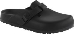 Klapki męskie Birkenstock Boston Eva. Czarne klapki męskie Birkenstock, bez wzorów, z materiału, bez zapięcia. Za 394.00 zł.