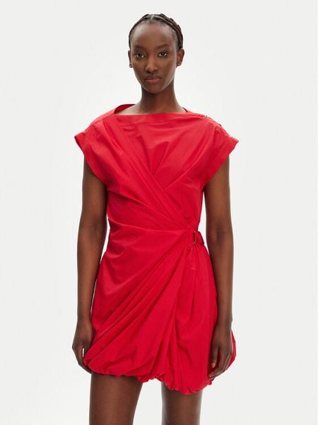 PINKO Sukienka koktajlowa Elliot 105215 A2LD Czerwony Regular Fit. Czerwone sukienki damskie Pinko, l, bez wzorów, z bawełny, wizytowe, bez kołnierzyka, bez ramiączek. Za 689.99 zł.