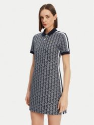 Lacoste Sukienka codzienna EF2655 Granatowy Slim Fit. Niebieskie sukienki damskie Lacoste, na co dzień, bez wzorów, z bawełny, bez kołnierzyka, bez ramiączek, proste. Za 449.99 zł.