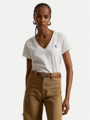 Polo Ralph Lauren T-Shirt 211B14611007 Biały Regular Fit. Białe t-shirty damskie Polo Ralph Lauren, xs, bez wzorów, bez kołnierzyka, bez ramiączek. Za 399.99 zł.