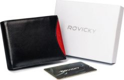 Rovicky Portfel męski z naturalnej skóry licowej z wyjmowanym etui na karty Rovicky Nie dotyczy. Portfele męskie ROVICKY, bez wzorów, ze skóry. Za 118.26 zł.
