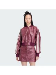 Adidas Kurtka z imitacji skóry Pleather KD8792 Bordowy Oversize. Czerwone kurtki damskie Adidas, m, bez wzorów, ze skóry, bez kaptura. Za 649.99 zł.