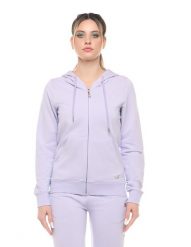 Bluza z bawełna z kaptur na co dzień na siłownię. Fioletowe bluzy damskie LEONE 1947 APPAREL, s, bez wzorów, z bawełny, bez ramiączek, z kapturem. Za 147.31 zł.
