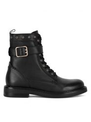 Sergio Bardi Botki WI16-E1013-07SB Czarny. Czarne botki damskie Sergio Bardi, bez wzorów, ze skóry, bez obcasa, na płaskiej podeszwie, bez zapięcia. Za 369.99 zł.