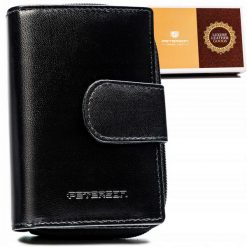 Portfel skórzany Peterson PTN RD-41-GCL czarny. Czarne portfele damskie Peterson, ze skóry. Za 119.99 zł.