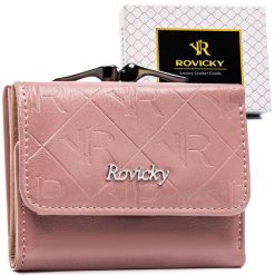 Portfel damski Rovicky RPX-32-PMT różowy. Czerwone portfele damskie ROVICKY, ze skóry. Za 50.00 zł.