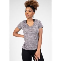 Elmira V-Neck Koszulka - Szary Melange. Szare bluzki damskie GORILLA WEAR, l, bez wzorów, sportowe, bez kołnierzyka, bez ramiączek. Za 170.00 zł.