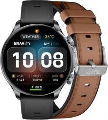 Smartwatch Gravity GT35-1 Czarny (GT35). Czarne zegarki smartwatch Gravity, bez wzorów. Za 209.03 zł.