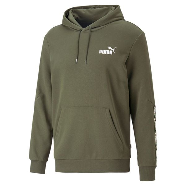 Sweatshirt z kapturem Puma Essential. Zielone bluzy męskie Puma, bez wzorów, sportowe, bez ramiączek, z kapturem. W wyprzedaży za 197.15 zł.