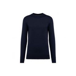 Sweter z okrągłym dekoltem z Suprimy Kariban Premium. Niebieskie swetry męskie KARIBAN, m, bez wzorów, z bawełny, bez kołnierzyka, bez ramiączek. Za 223.50 zł.