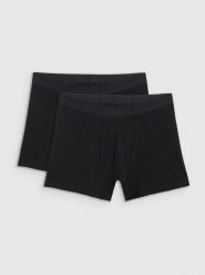 4F Bielizna bokserki (2-pack) męskie 4F x Robert Lewandowski - czarne XL. Czarna bokserki męskie 4F, bez wzorów, z bawełny. Za 89.99 zł.