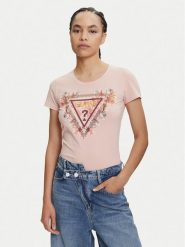 Guess T-Shirt W5YI08 J1314 Pomarańczowy Regular Fit. Brązowe t-shirty damskie Guess, m, z aplikacjami, z bawełny, bez kołnierzyka, bez ramiączek. Za 109.99 zł.