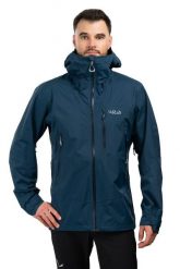 Kurtka trekkingowa męska Downpour Mountain. Szare kurtki męskie RAB, m, bez wzorów, z hardshellu, bez kaptura. Za 899.99 zł.