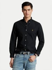 Polo Ralph Lauren Koszula 710767828001 Czarny Slim Fit. Czarne koszule męskie Polo Ralph Lauren, m, bez wzorów, z bawełny, bez kołnierzyka, bez ramiączek. Za 399.99 zł.
