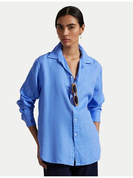 Polo Ralph Lauren Koszula 211970730 Niebieski Classic Fit. Niebieskie koszule damskie Polo Ralph Lauren, xs, bez wzorów, ze lnu, biznesowe, bez kołnierzyka, bez ramiączek. Za 449.99 zł.