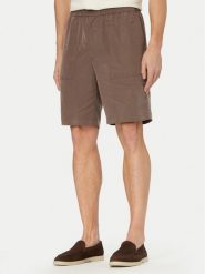 Calvin Klein Szorty materiałowe LV04LF614G Brązowy Relaxed Fit. Brązowe szorty męskie Calvin Klein, bez wzorów, z materiału. Za 489.99 zł.