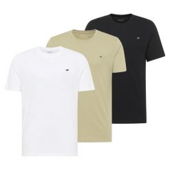 3-Pak T-Shirt Mustang Style Alex Czarny Oliwkowy Biały. Białe t-shirty męskie Mustang, uniwersalny, bez wzorów, bez kołnierzyka, bez ramiączek. Za 149.99 zł.