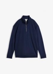 Bluza z bawełnianego interlocku. Fioletowe bluzy damskie bonprix, bez wzorów, z bawełny, bez ramiączek, bez kaptura. Za 89.99 zł.