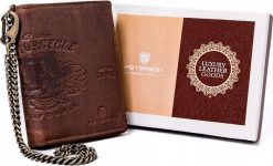 Peterson Skórzany męski portfel Peterson PTN N4C-05-HWM NoSize. Portfele męskie Peterson, bez wzorów. Za 95.00 zł.