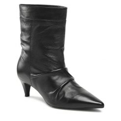 Botki GINO ROSSI. Czarne botki damskie Gino Rossi, bez wzorów, bez obcasa, na słupku, bez zapięcia. Za 299.99 zł.