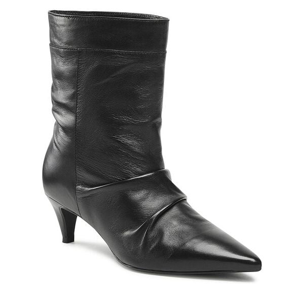 Botki GINO ROSSI. Czarne botki damskie Gino Rossi, bez wzorów, bez obcasa, na słupku, bez zapięcia. Za 299.99 zł.