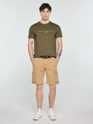Koszulka męska z nadrukiem khaki Oliver 303. Zielone t-shirty męskie BIG STAR, l, bez wzorów, z dzianiny, bez kołnierzyka, bez ramiączek. Za 99.99 zł.