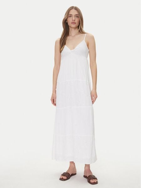 ONLY Sukienka letnia Chiara 15346832 Biały Regular Fit. Białe sukienki damskie ONLY, na lato, s, bez wzorów, z wiskozy, bez kołnierzyka, bez ramiączek. Za 189.99 zł.