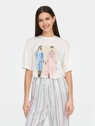 ONLY T-Shirt Melina 15342876 Biały Regular Fit. Białe t-shirty damskie ONLY, s, bez wzorów, z syntetyku, bez kołnierzyka, bez ramiączek. Za 59.99 zł.