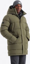 Kurtka męska Ombre Outdoorowa długa męska kurtka parka oliwkowa V4 OM-JALJ-0201 M. Zielone kurtki męskie Ombre, m, bez wzorów, bez kaptura. Za 699.99 zł.