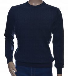 Sweter męski z bawełny elegancki bawełniany granatowy 100% bawełna M. Niebieskie swetry męskie Giovane Ricco, m, bez wzorów, z bawełny, eleganckie, bez kołnierzyka, bez ramiączek. Za 99.00 zł.