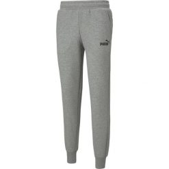 Męskie spodnie dresowe z logo Essentials PUMA Medium Gray Heather. Szare spodnie sportowe męskie Puma, m, bez wzorów, z bawełny, na fitness i siłownię. Za 222.99 zł.