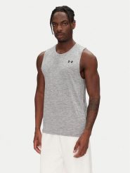 Under Armour Tank top Tech 1382795 Szary Regular Fit. Szare koszulki sportowe męskie Under Armour, m, bez wzorów, z syntetyku, bez ramiączek, na fitness i siłownię. Za 99.99 zł.