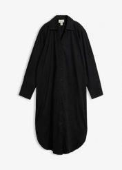Sukienka szmizjerka z bawełny. Czerwone sukienki damskie bonprix, bez wzorów, z bawełny, bez kołnierzyka, bez ramiączek, szmizjerki. Za 142.99 zł.