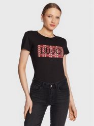 Liu Jo T-Shirt WA3467 JS923 Czarny Regular Fit. Czarne t-shirty damskie Liu Jo, xs, bez wzorów, z bawełny, bez kołnierzyka, bez ramiączek. Za 469.99 zł.