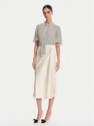 Elisabetta Franchi Sukienka koktajlowa AB85752E2 E84 Beżowy Regular Fit. Brązowe sukienki damskie Elisabetta Franchi, bez wzorów, z syntetyku, wizytowe, bez kołnierzyka, bez ramiączek. Za 989.99 zł.
