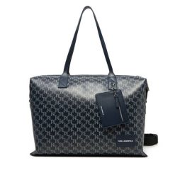 Torebka KARL LAGERFELD. Niebieskie shopperki damskie KARL LAGERFELD, bez wzorów, bez dodatków. Za 749.99 zł.