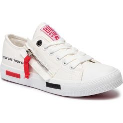 Trampki BIG STAR - EE274348 White. Białe trampki i tenisówki damskie BIG STAR, bez wzorów, z gumy, bez zapięcia. Za 109.00 zł.