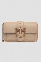 PINKO Beżowa kopertówka damska Love One Pocket C. Brązowe torebki do ręki damskie Pinko, bez wzorów, bez dodatków. W wyprzedaży za 999.99 zł.