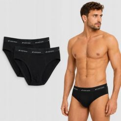 SLIPY MĘSKIE 4F KOMPLET ZESTAW BIELIZNY BAWEŁNIANEJ 2PAK XXL M081 SS26. Czarne slipki męskie 4F, m, bez wzorów, z bawełny. Za 69.99 zł.