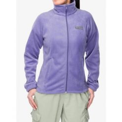 Bluza polarowa damska Columbia Benton Springs FZ. Fioletowe bluzy damskie Columbia, bez wzorów, z polaru, sportowe, bez ramiączek, bez kaptura. Za 208.99 zł.