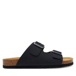 Klapki Dr. Brinkmann. Niebieskie klapki damskie Dr. Brinkmann, bez wzorów, bez obcasa, bez zapięcia. Za 269.99 zł.