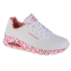 Buty sportowe damskie Skechers Uno Loving Love. Białe obuwie sportowe damskie Skechers, bez wzorów, bez zapięcia, trekkingowe, Skechers Sport. Za 369.99 zł.