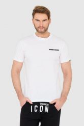 DSQUARED2 Biały męski bawełniany t-shirt z małym logo, Rozmiar L. Białe t-shirty męskie Dsquared2, l, bez wzorów, z bawełny, bez kołnierzyka, bez ramiączek. W wyprzedaży za 651.27 zł.