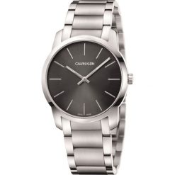 Calvin Klein City Zegarek Srebrny. Szare zegarki damskie Calvin Klein, z materiału, srebrne. Za 1,146.95 zł.