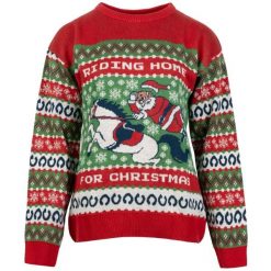 Sweter z okrągłym dekoltem Harry's Horse Christmas. Czerwone swetry męskie HARRYS HORSE, m, bez wzorów, bez kołnierzyka, bez ramiączek. Za 250.00 zł.