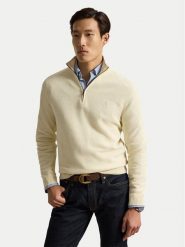 Polo Ralph Lauren Sweter 710B18060011 Kremowy Regular Fit. Białe swetry męskie Polo Ralph Lauren, m, bez wzorów, z bawełny, bez kołnierzyka, bez ramiączek. Za 949.99 zł.