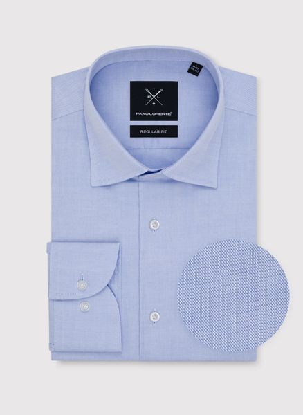 PAKO LORENTE – Niebieska koszula męska z długim rękawem. Niebieskie koszule męskie Pako Lorente, m, bez wzorów, z bawełny, bez kołnierzyka, bez ramiączek. Za 149.99 zł.